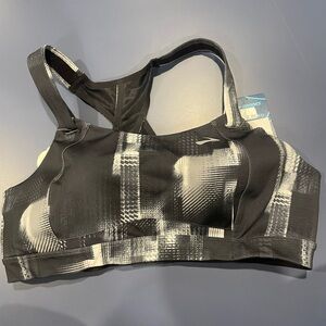 Brooks Black and White Patterned Sports Bra
